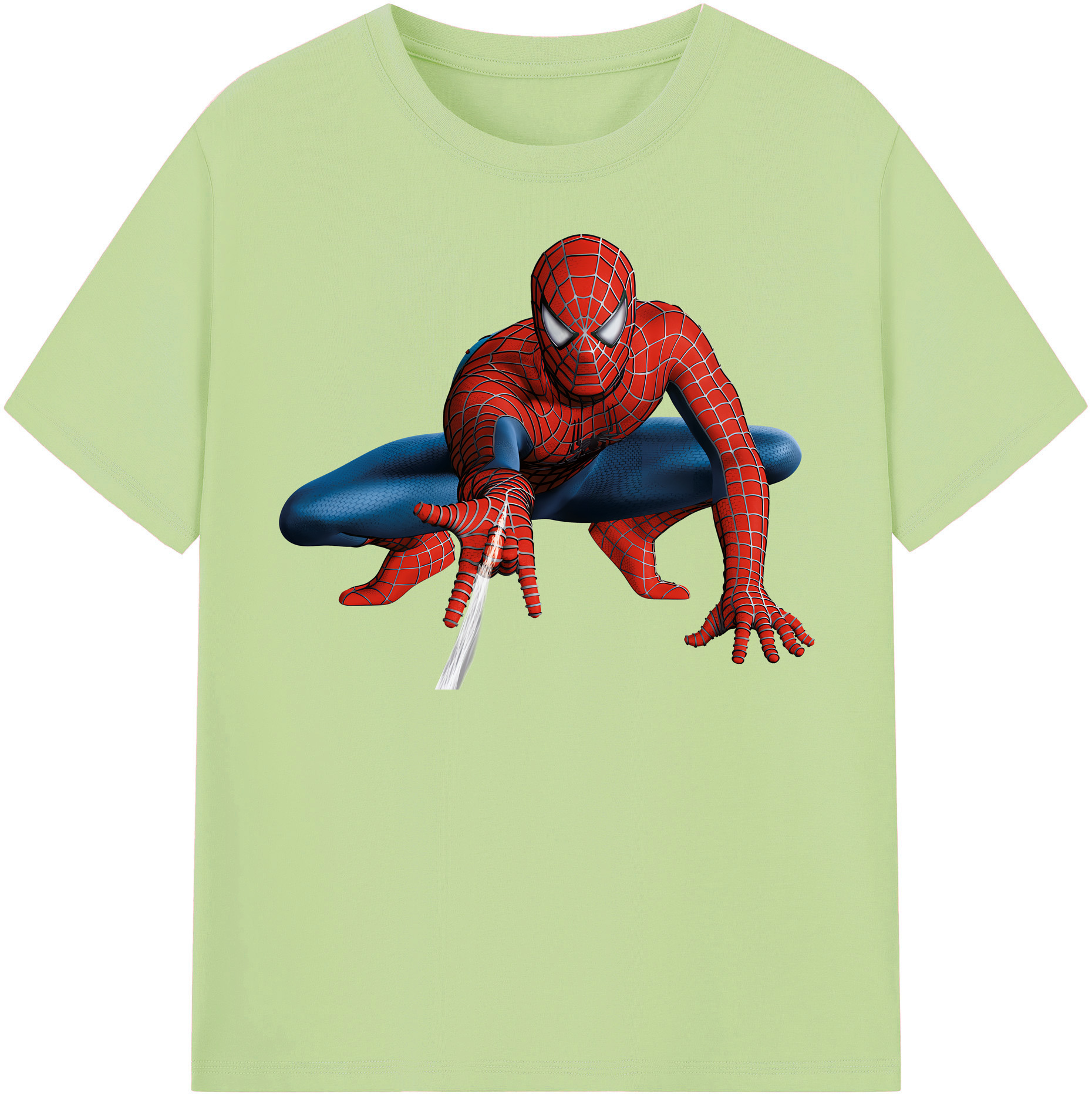 （画像用） Spider Man スパイダーマン 綿100％半袖Tシャツ（フロントプリント）